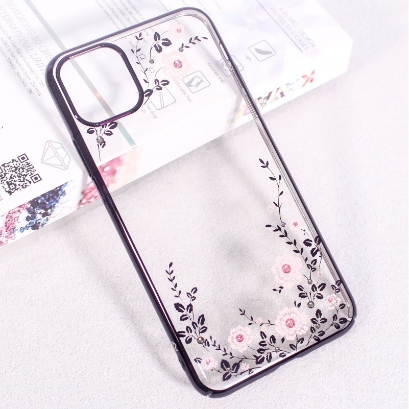 Ốp lưng iphone 11 pro max hiệu kavaro đính đá hoa văn cao cấp