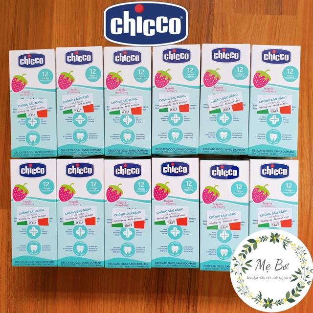 [CHICCO] KEM ĐÁNH RĂNG  CHICCO CHO BÉ TỪ 6 THÁNG (có thể nuốt)