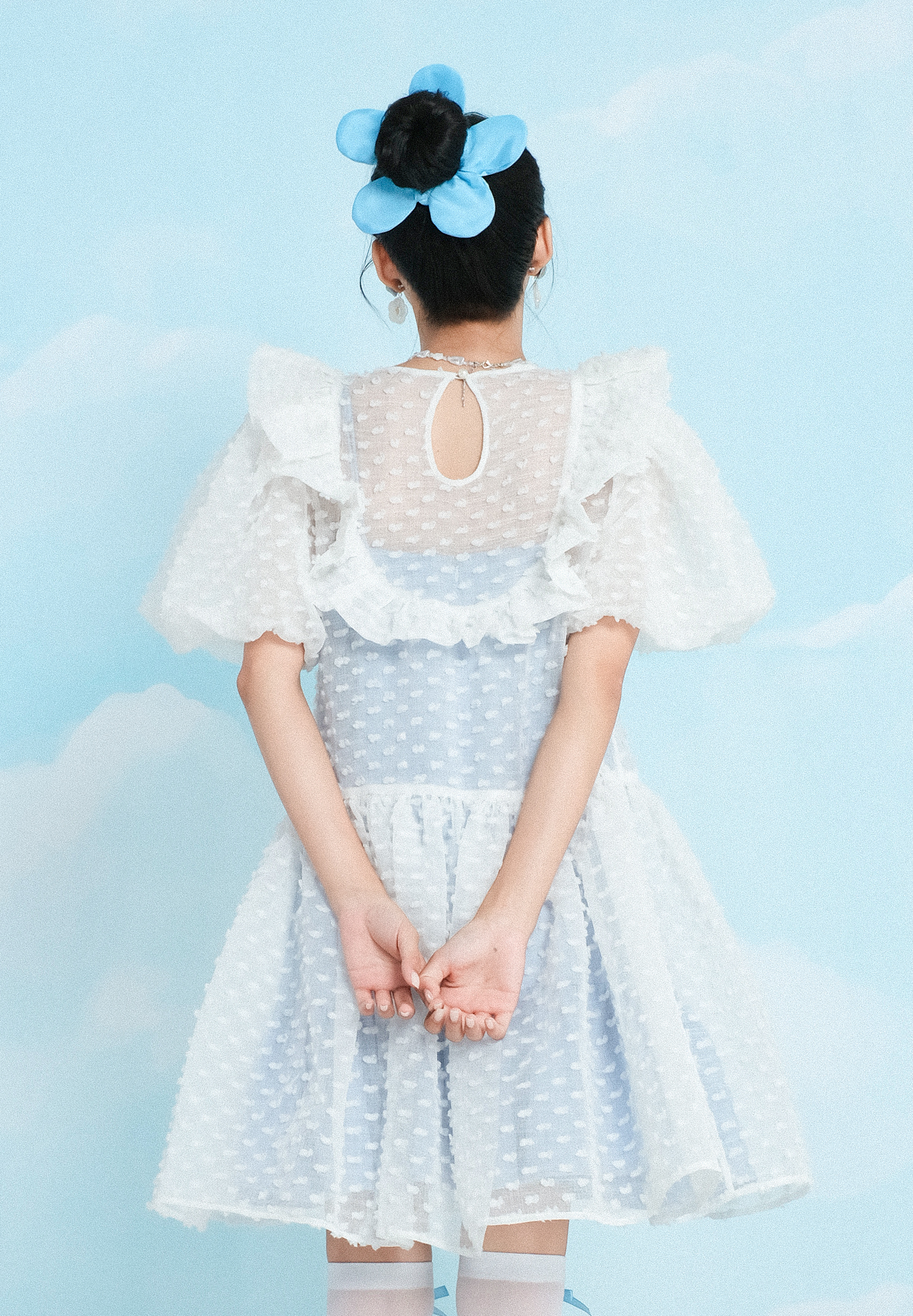 Double Moonshot - Set đầm xoè phối bèo Cotton Cloud