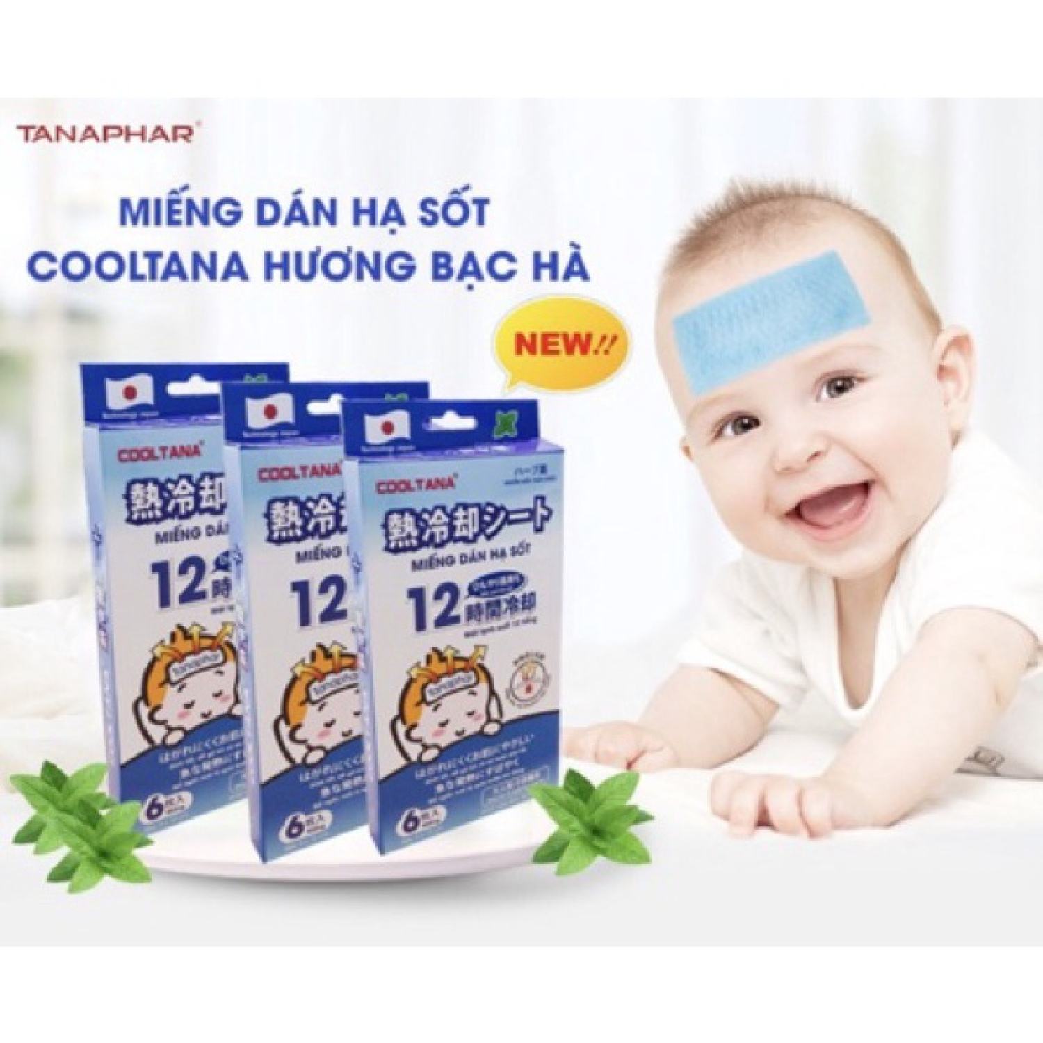 Miếng Dán Hạ Sốt cho bé Cooltana - Japan technology, dịu ngay cơn sốt của bé