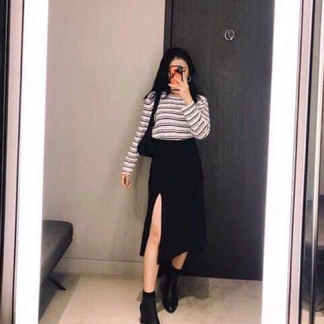 Chân Váy MIDI Xẻ Tà cực đẹp