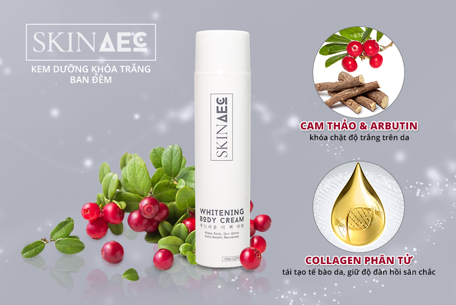 Combo tắm và dưỡng trắng da Skin aec