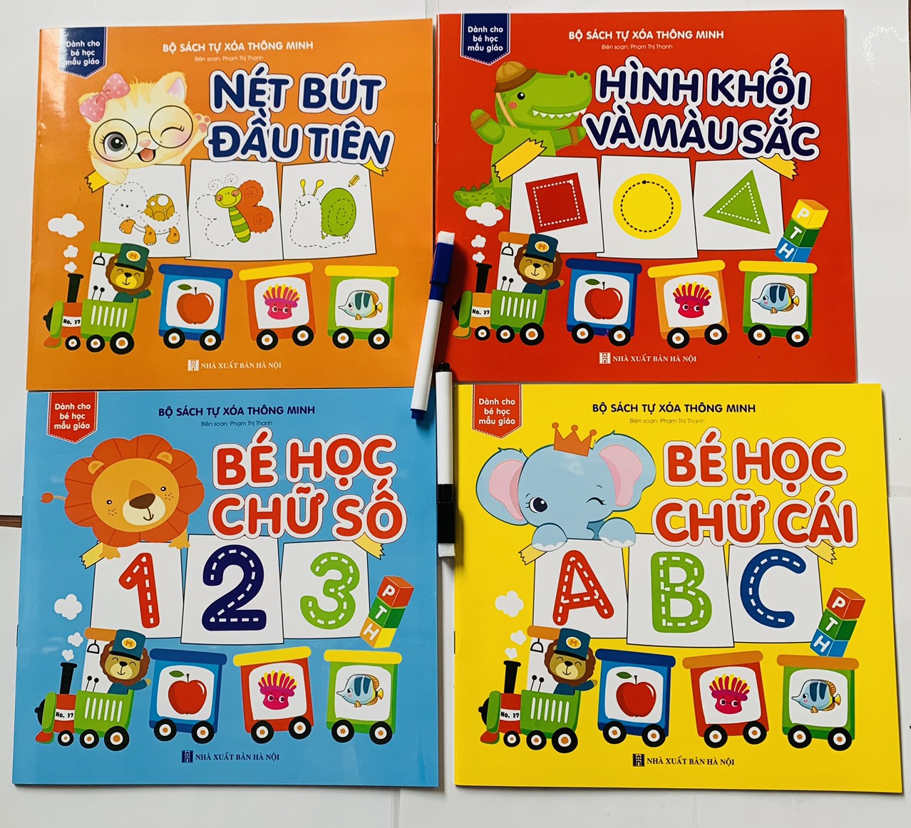 Bộ 4q Vở Bé học toán cho bé mẫu giáo từ 4-6 tuổi viết xong xóa được