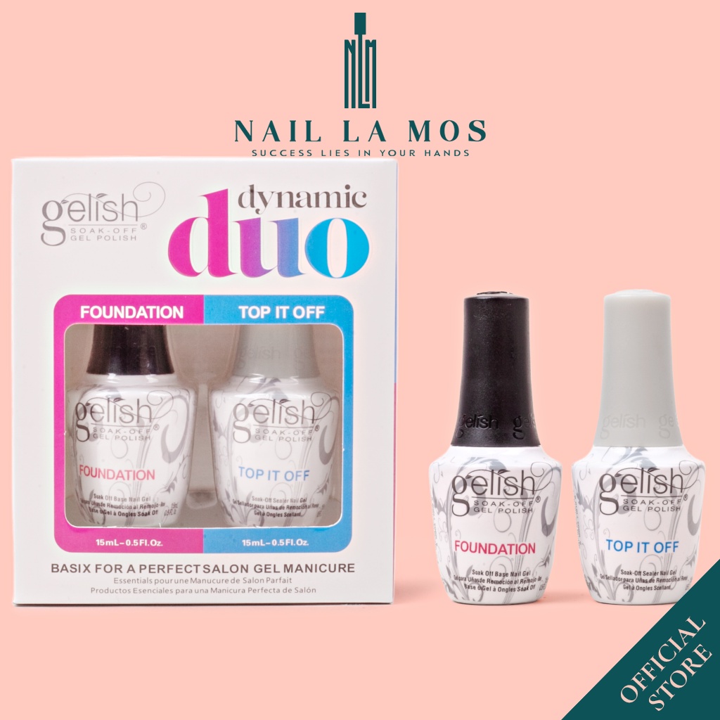 Set Base Top Gelish loại tốt độ bền cao - cặp gel liên kết và top phủ bóng chuyên dụng cho dân làm móng