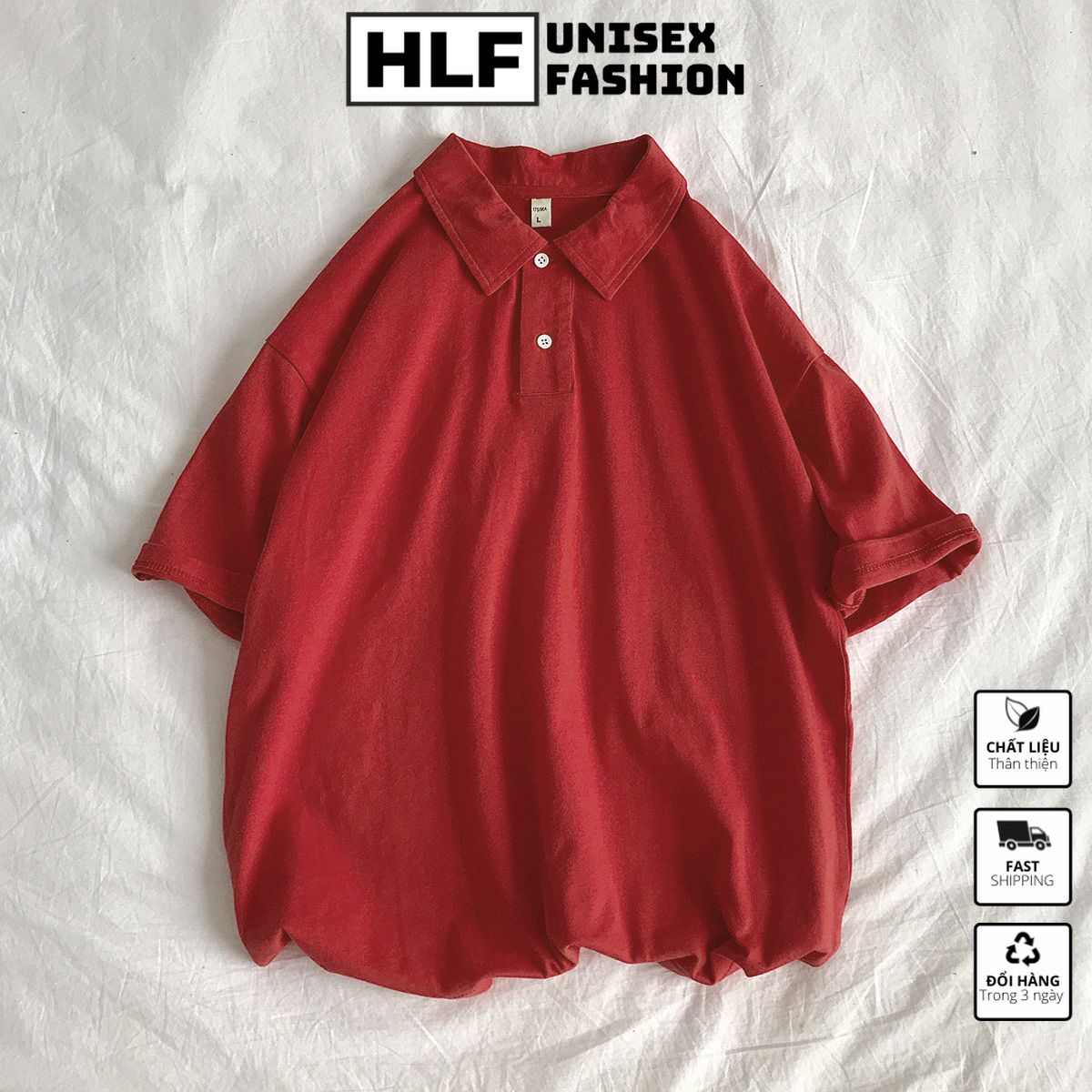 Áo polo trơn thun cổ trụ unisex, áo thun có cổ HLFashion