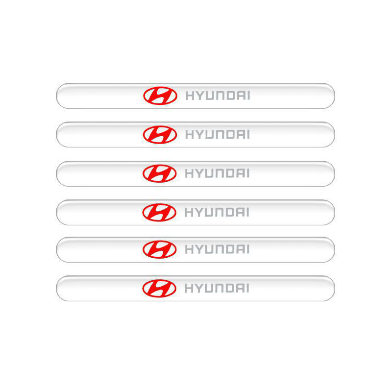 [HYUNDAI] 10 miếng dán hõm cửa silicon tay nắm ô tô chống trầy xước in logo xe Hyundai Grand I10, Getz, Santafe, Accent decal miếng dán trang trí ô tô