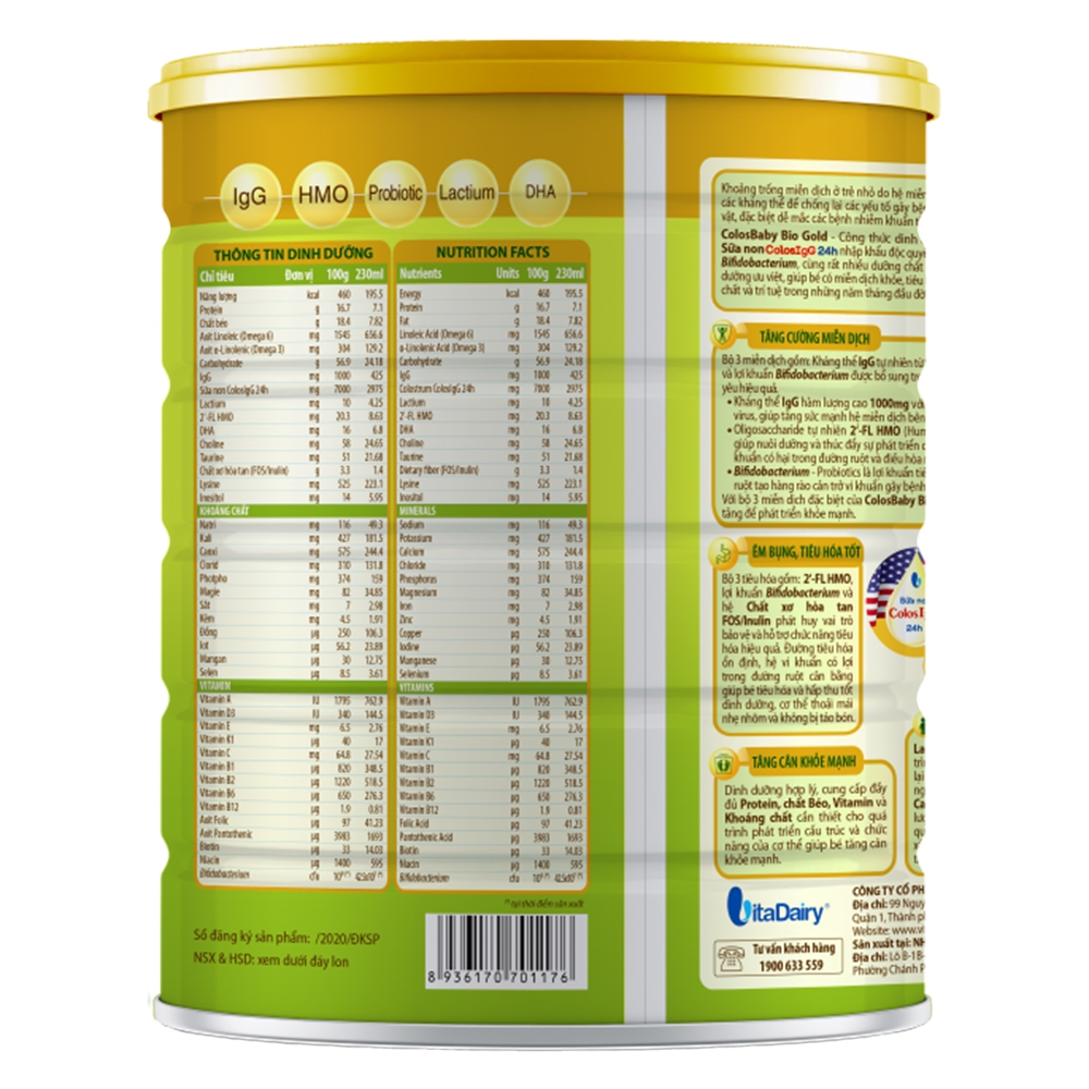 Sữa Colosbaby Bio Gold 2+ 800g (từ 2 tuổi)