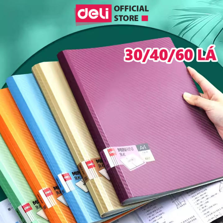 File lá văn phòng A4 Deli - 20/30/40/60 lá - chất liệu PP cao cấp - Nhiều màu - PQ601/PQ602 - Hình ảnh 2
