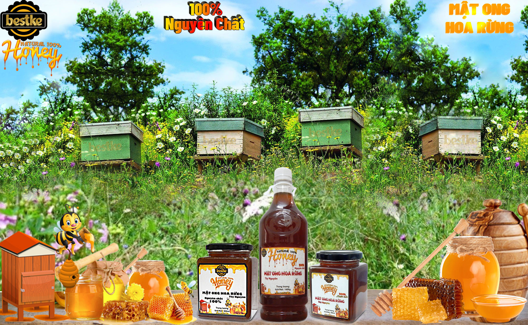 mật ong hoa rừng tây nguyên 100% nguyên chất, cam kết không gmo 3