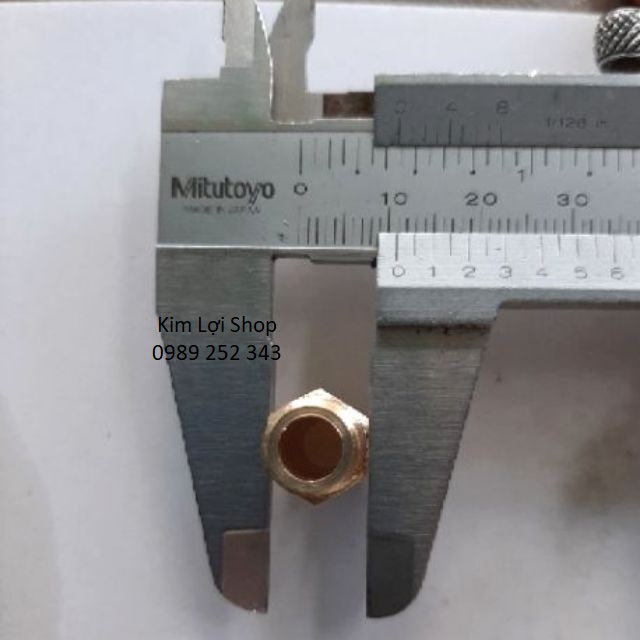 Nối thau 2 đầu ren ngoài 9.6mm .