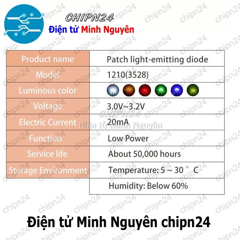 [10 con] (KX) Led Dán 3528 Xanh Dương