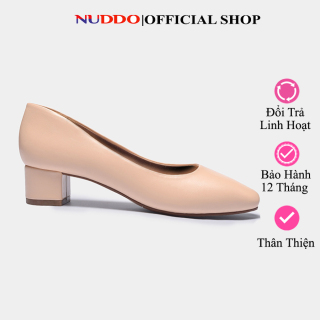 Giày cao gót nữ thời trang công sở Nuddo gót vuông cao 3p da mềm phong thumbnail