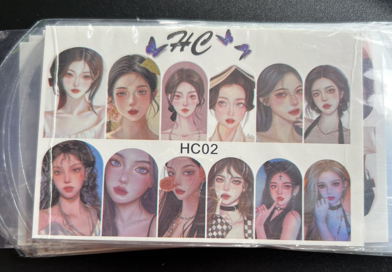 sticker 3d mẫu cô gái dán móng tay nail