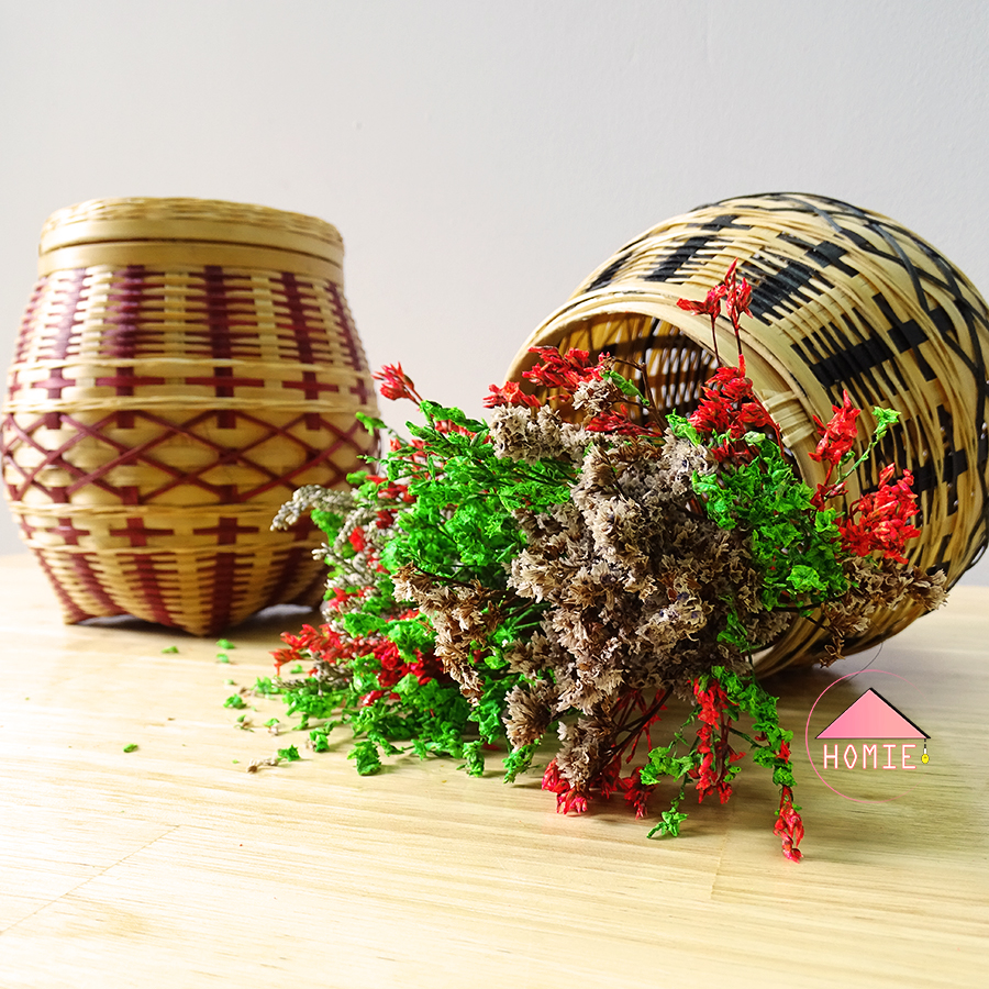 Bình tre bụng bầu trang tri sang trọng