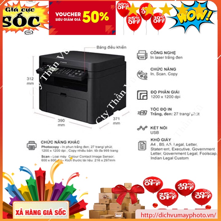 Máy in đa chức năng Canon Laser Shot MF241d in 2 mặt tự động tốc độ in nhanh có bảo hành INECO