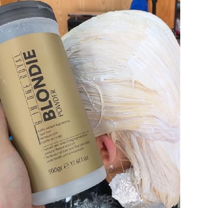 Tẩy tóc Blondie - bột tẩy xanh 9 in one Royal Blondie Power
