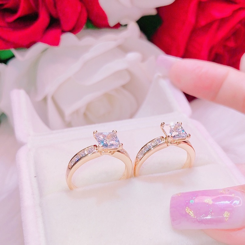 [HCM]Nhẫn nữ nhẫn nữ mạ vàng thật cao cấp dát đá pha lê đính đá vuông mạ vàng đính đá pha lê sáng lấp lánh xinh đẹp thiết kế sang trọng Trang Sức Gami N084- đeo đi tiệc đi đám cưới siêu xinh dễ thương CAM KẾT KHÔNG ĐEN