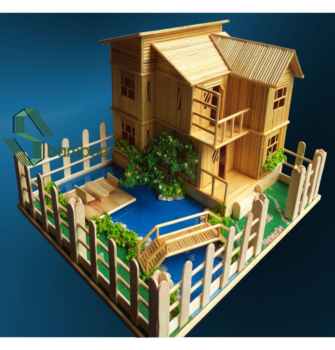 DIY  Mô hình nhà bằng que kem  Mồ hình nhà 03  Minion Handmade  YouTube