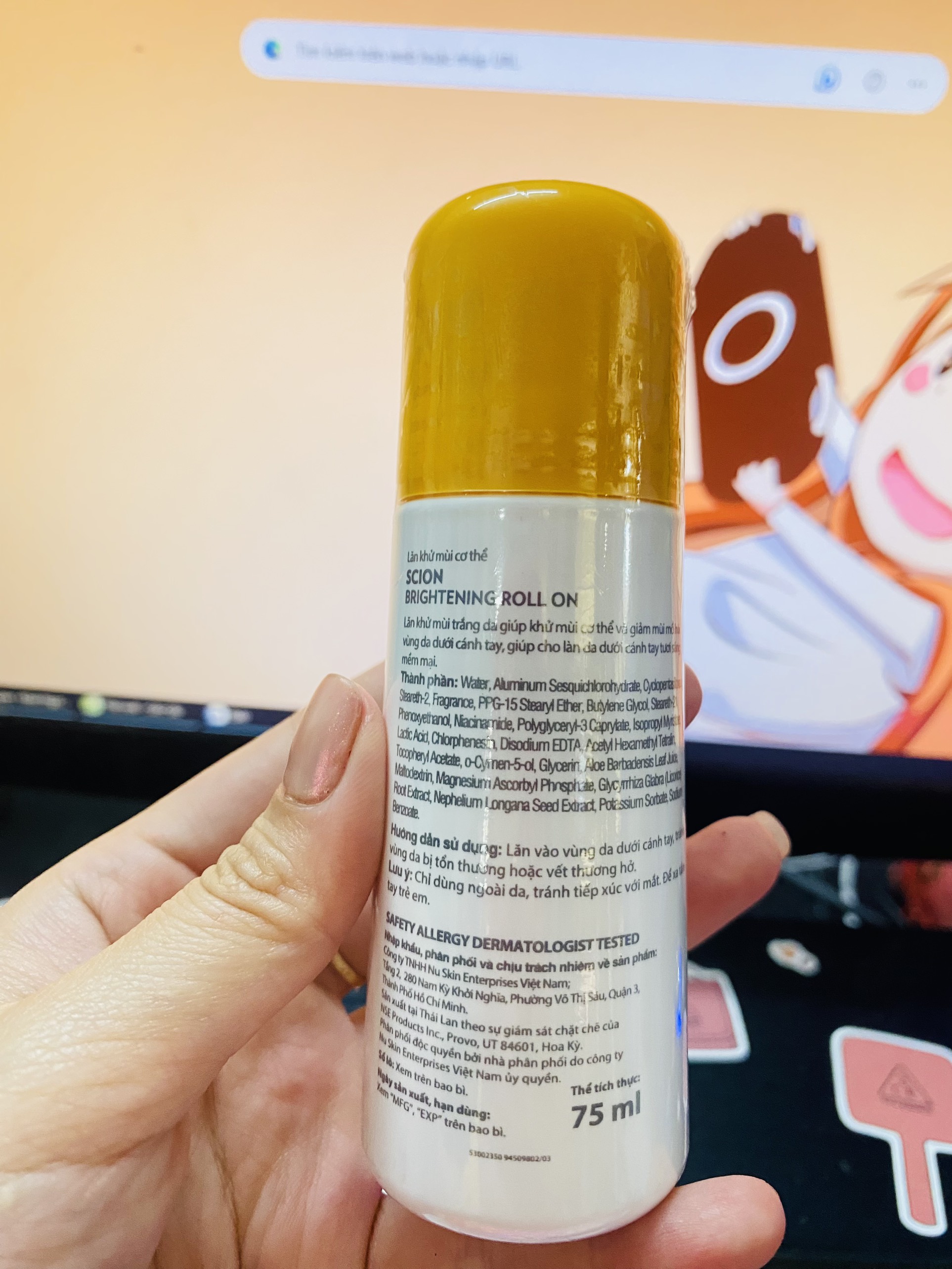 [CHÍNH HÃNG] Lăn Khử Mùi Scion Nuskin 75ml