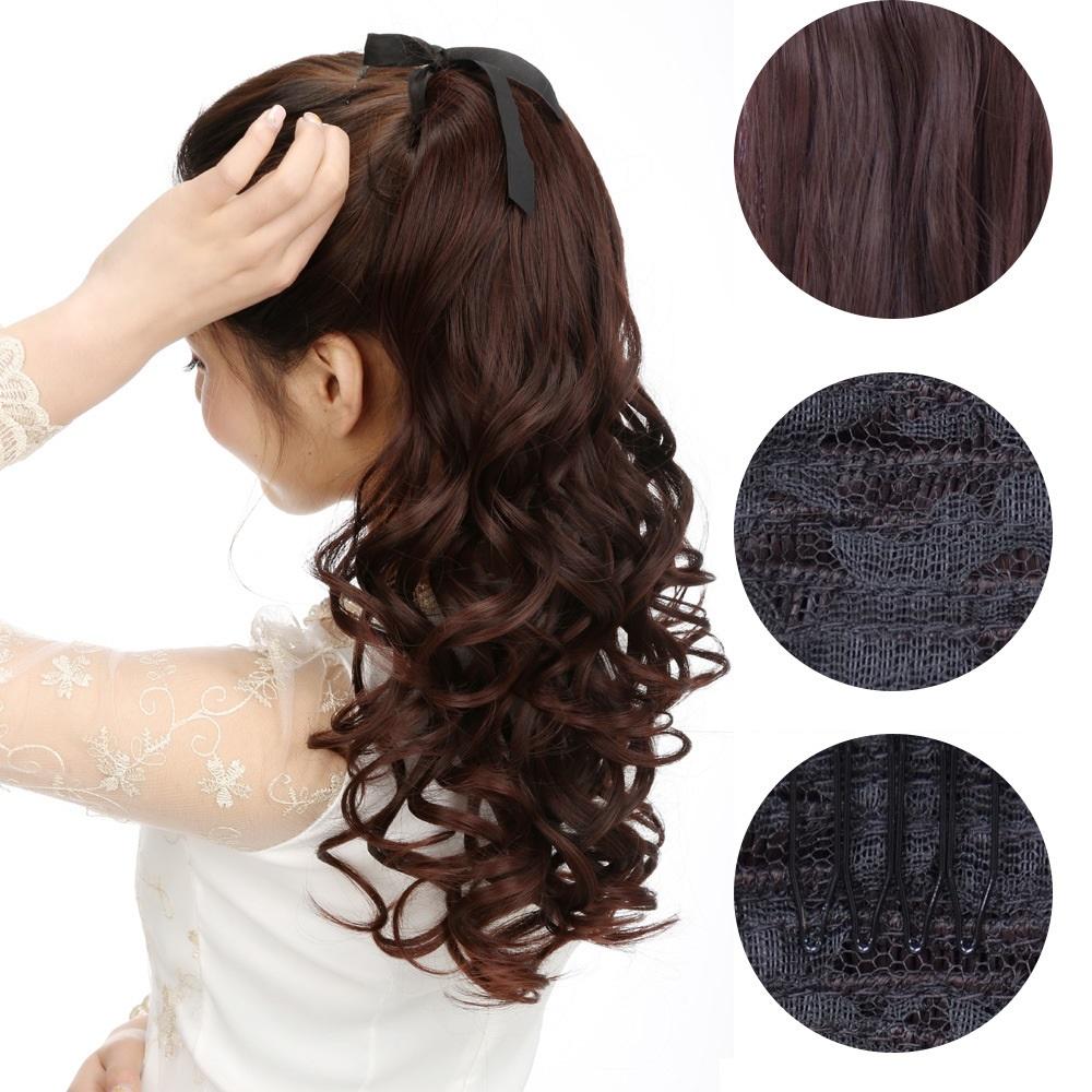 Tóc cột giả xoăn 50cm C136, tóc giả nữ Sỉ 40k