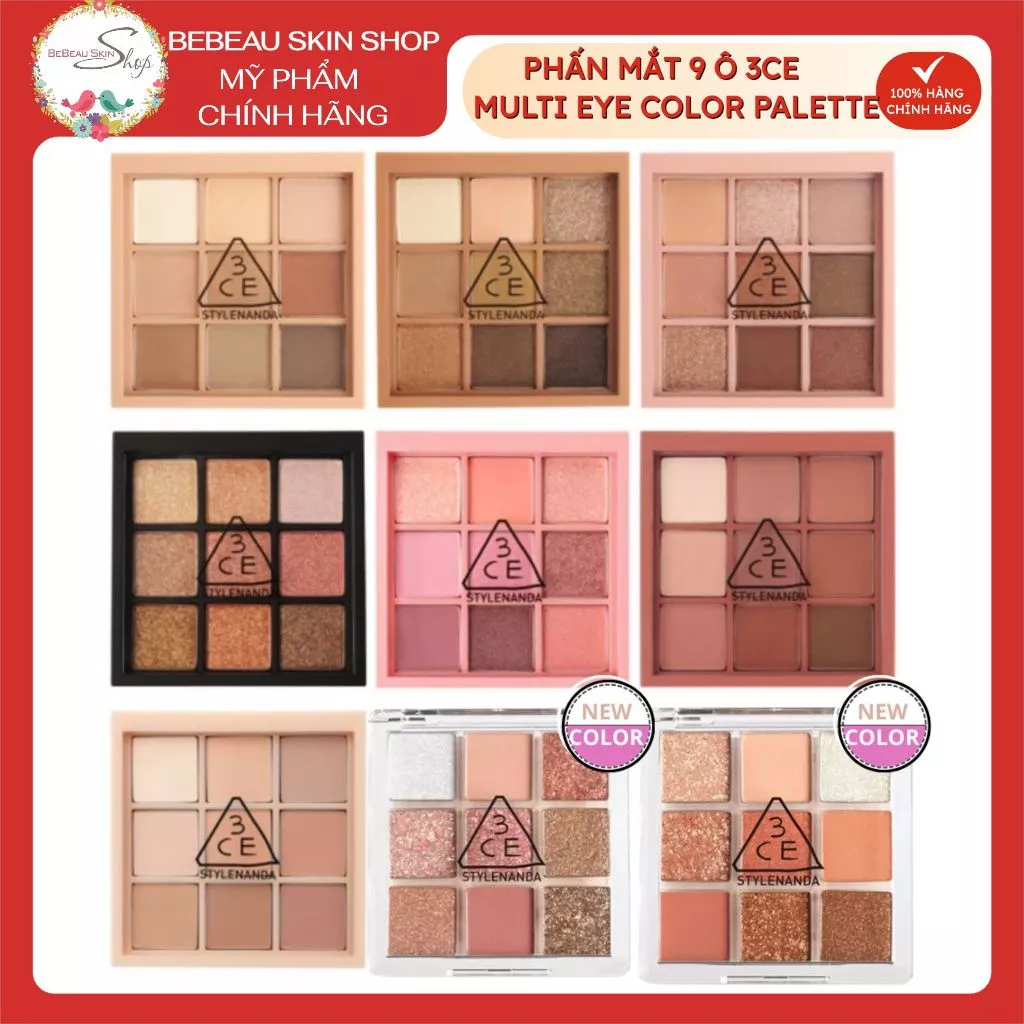 BẢNG PHẤN Mắt 3ce 9 Ô 12 Ô New Take Eyeshadow Palette [Motion Frame- Raw Neutrals- Creative Filter]
