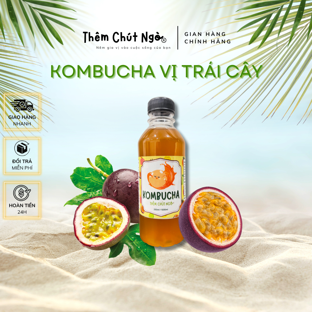 Trà lên men kombucha vị trái cây - Thùng 4 Chai 250ml