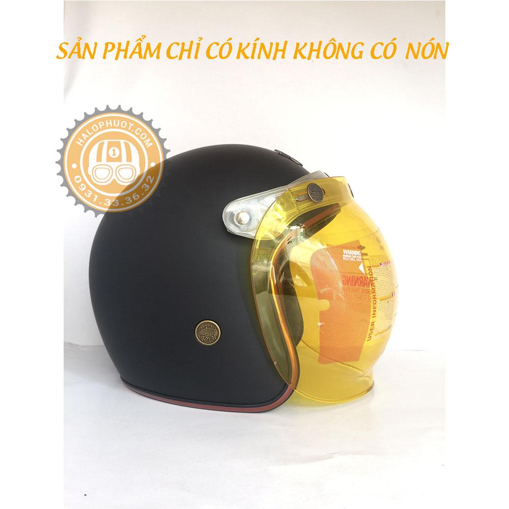 Kính Bubble Royal cho nón bảo hiểm 3/4 (Trong, Khói, Vàng, Tráng Gương, 2 màu)