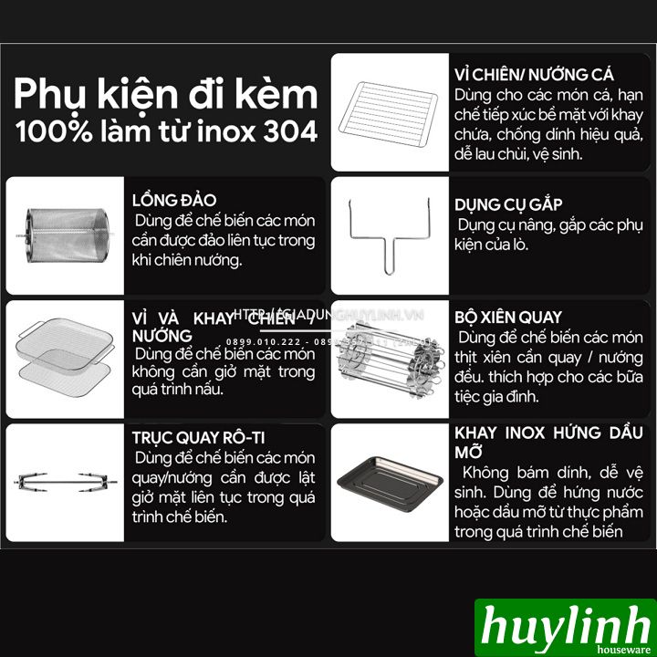 [Voucher 350k] Nồi chiên không dầu điện tử 2Good Vortex S20 - 14.5 lít - Tặng găng tay - 16 chức năng