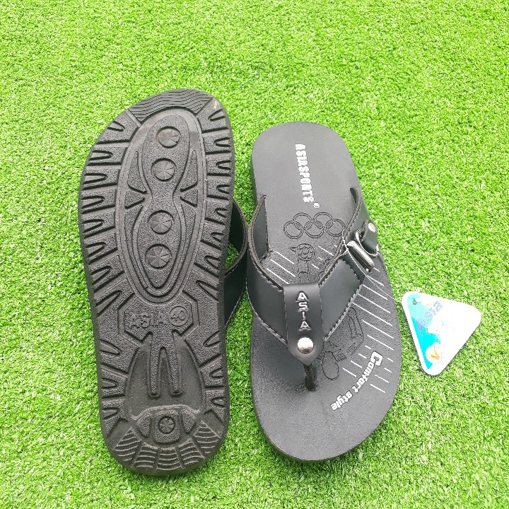 [Hcm] Asia Men's Fashion Flip-Flops with Straps and Pu Leather Sole