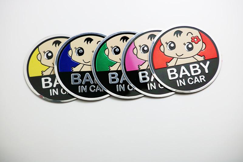Logo kim loại dán BABY IN CAR