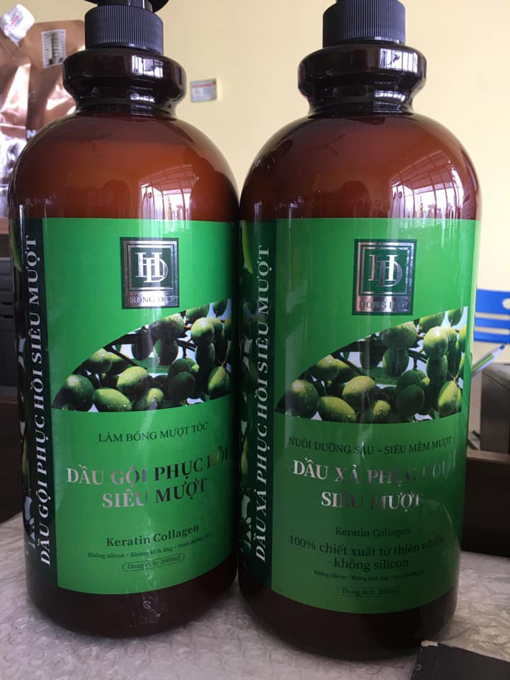 Dầu gội xả bưởi siêu mềm mượt hd 2000ml x 2