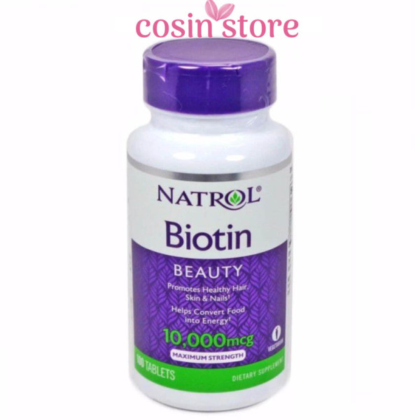 Viên uống Natrol Biotin Beauty Maximum Strength 10,000mcg 100 viên hỗ trợ tóc móng da khỏe biotin 10000 cao cấp