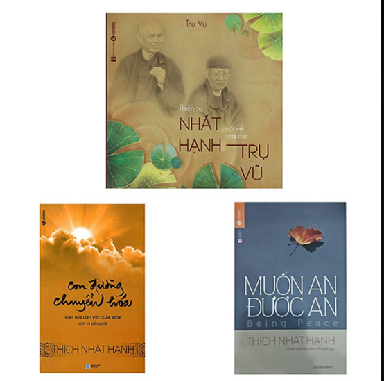 Combo 3 cuốn: thiền sư thích nhất hạnh nói về nhà thơ trụ vũ + muốn an được an + con đường chuyển hóa
