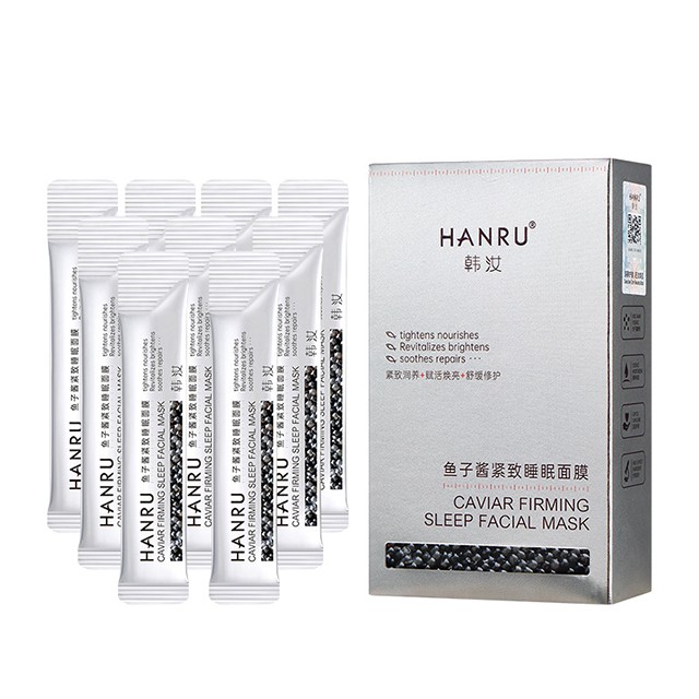 [HCM]Mặt Nạ Ngủ Hanru Trứng Cá Tầm Dưỡng Ẩm Da Chống Lão Hóa Ngừa Mụn Thu Nhỏ Lỗ Chân Lông (Hộp 20 gói)