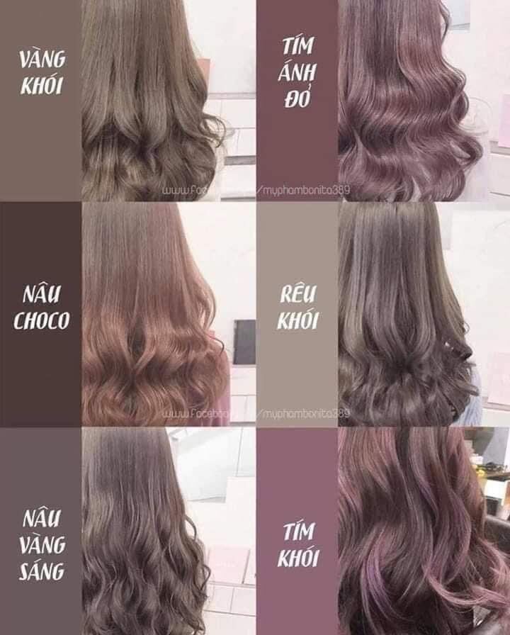 Combo Nhuộm Tóc Tone Nâu Hot trend (gồm màu nhuộm-oxi-gang tay)