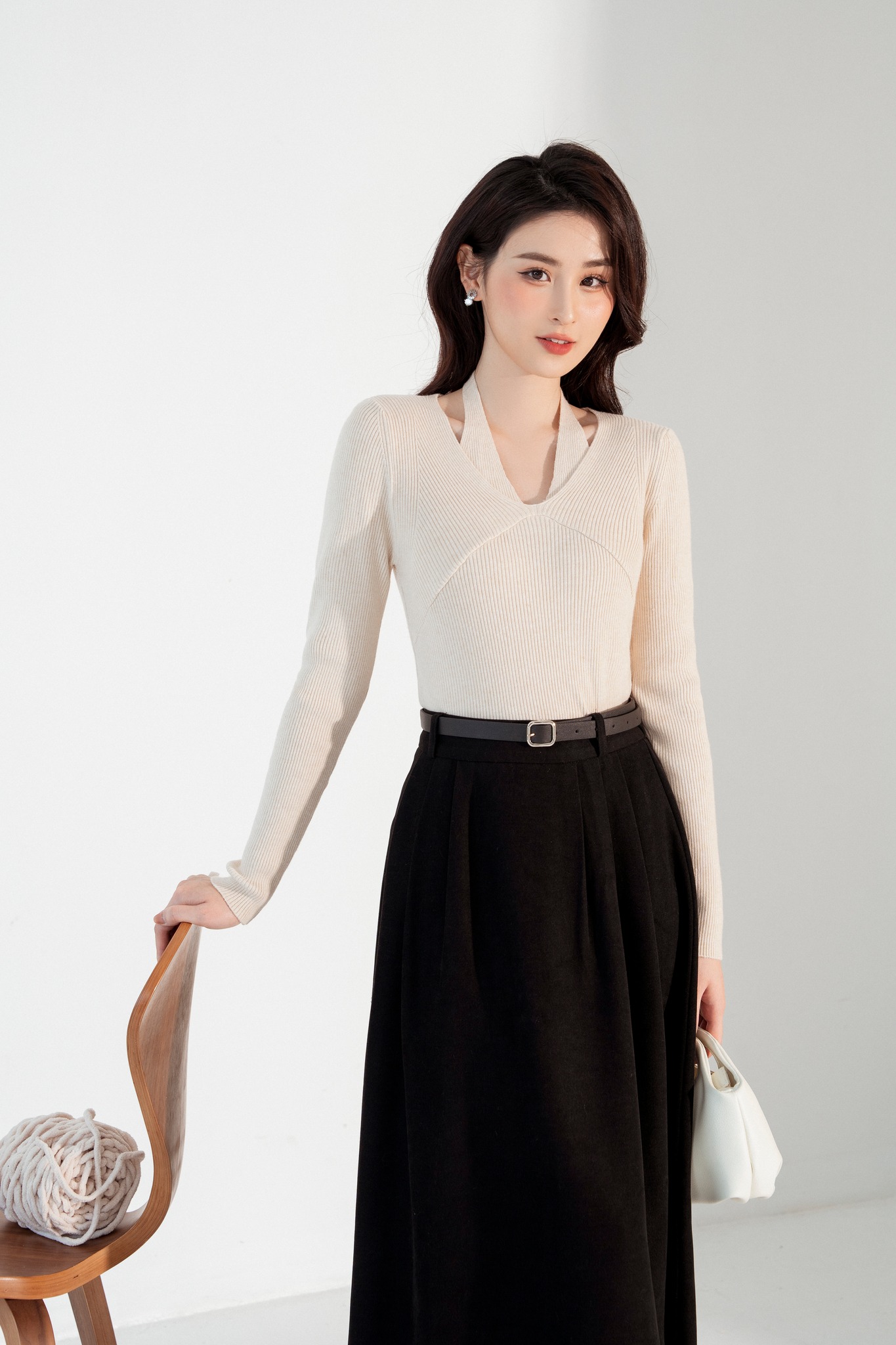 Len vạt quàng cổ cut out TIINSTORE GA22127