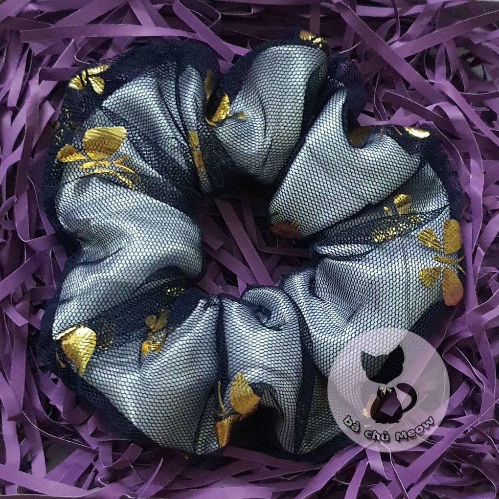 Scrunchies 2 Lớp - Cột Tóc Dâu Tây - Dây Cột Tóc Hoa
