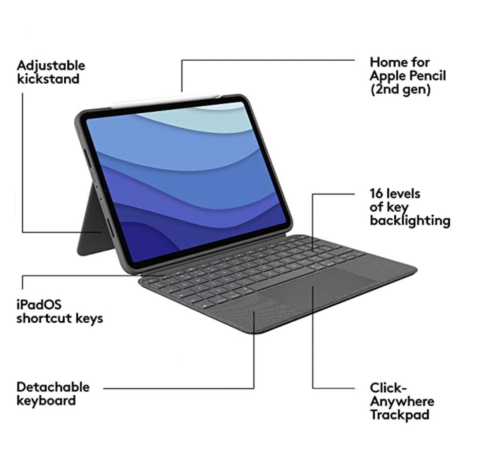 [HCM][Trả góp 0%]Bàn phím Logitech Combo Touch cho iPad Pro 11 inch/ 12.9 inch