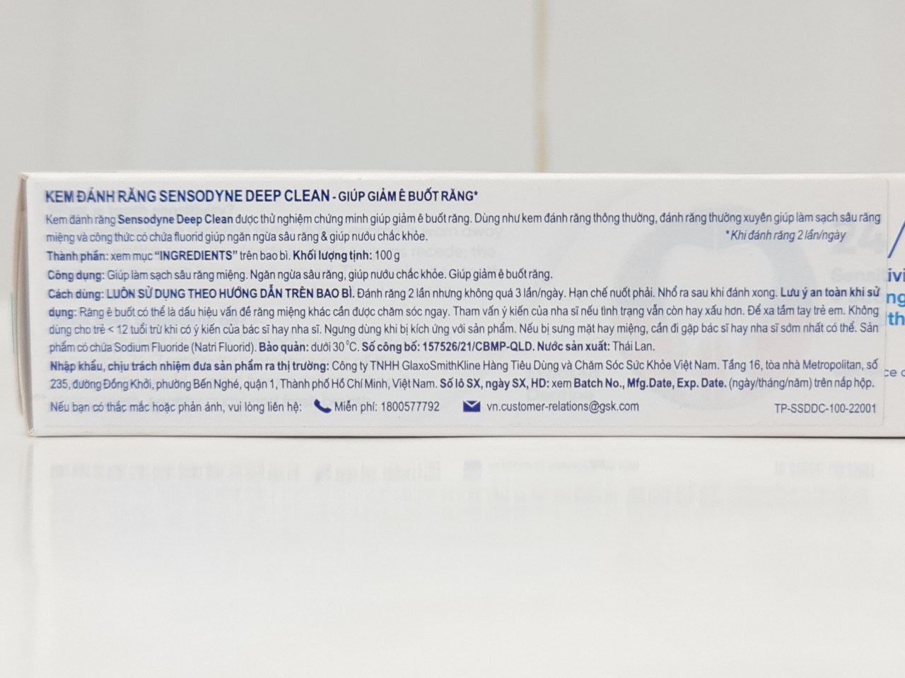 Kem Đánh Răng Làm Sạch Sâu Sensodyne Deep Clean Toothpaste 100g
