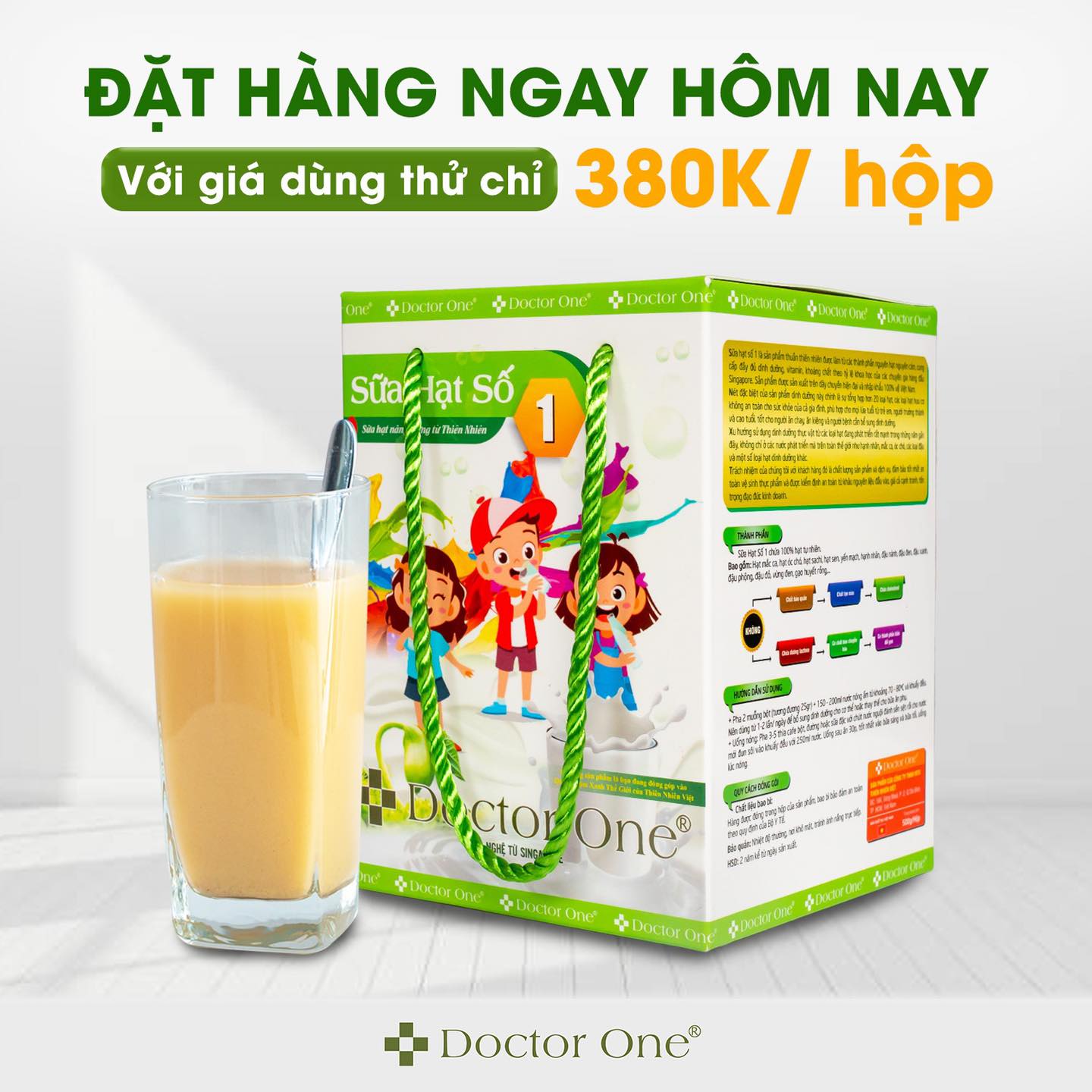 [CHÍNH HÃNG] Sữa Hạt Dinh Dưỡng Cho Bé Biếng Ăn Doctor One