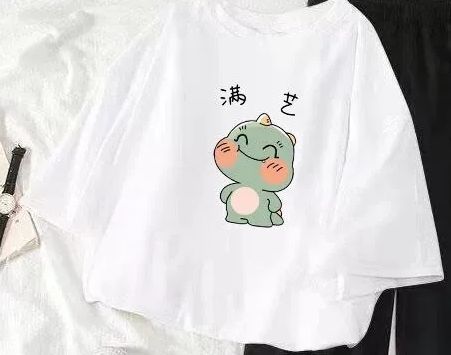 QUẦN ÁO NỮ, SET ÁO KHỦNG LONG CUTE IN HÌNH 5D KÈM QUẦN ỐNG RỘNG