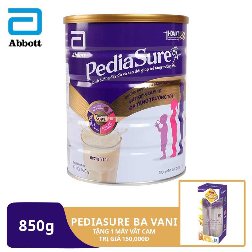 (Tặng ly vắt cam) Sữa bột Pediasure B/A hương vani 850g