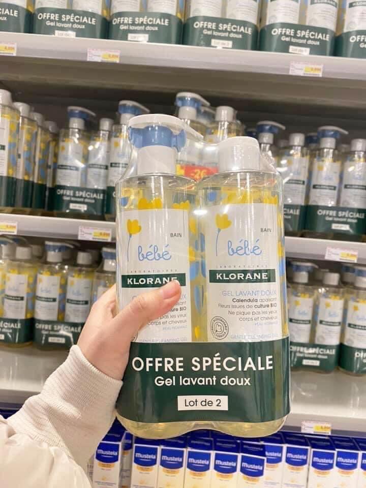 Sữa tắm gội 2 in 1 Klorane bebe Pháp (mẫu mới)
