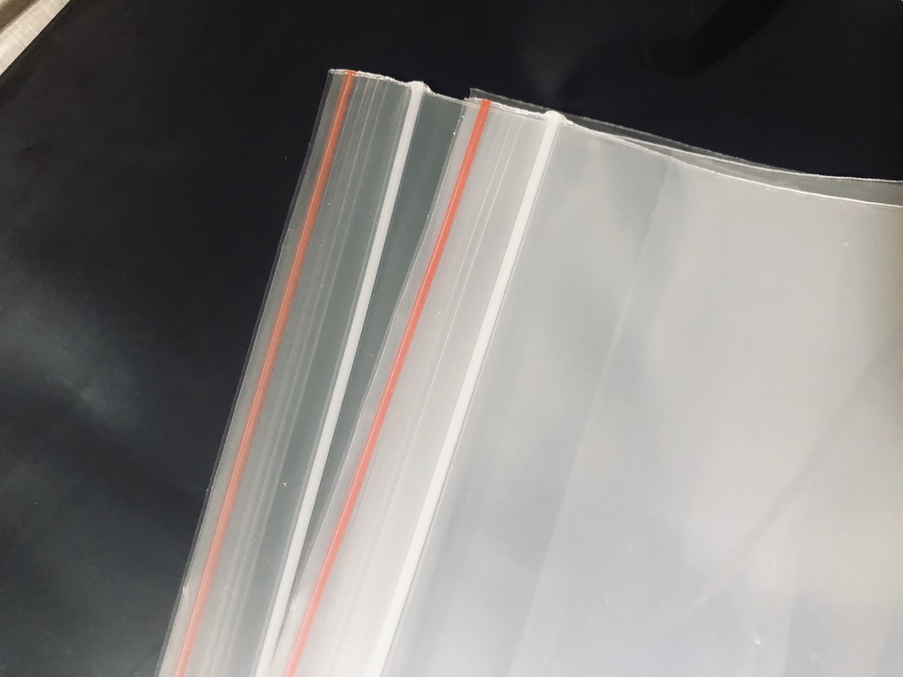 [1Kg/size] - Túi Zipper viền chỉ đỏ, nhiều size
