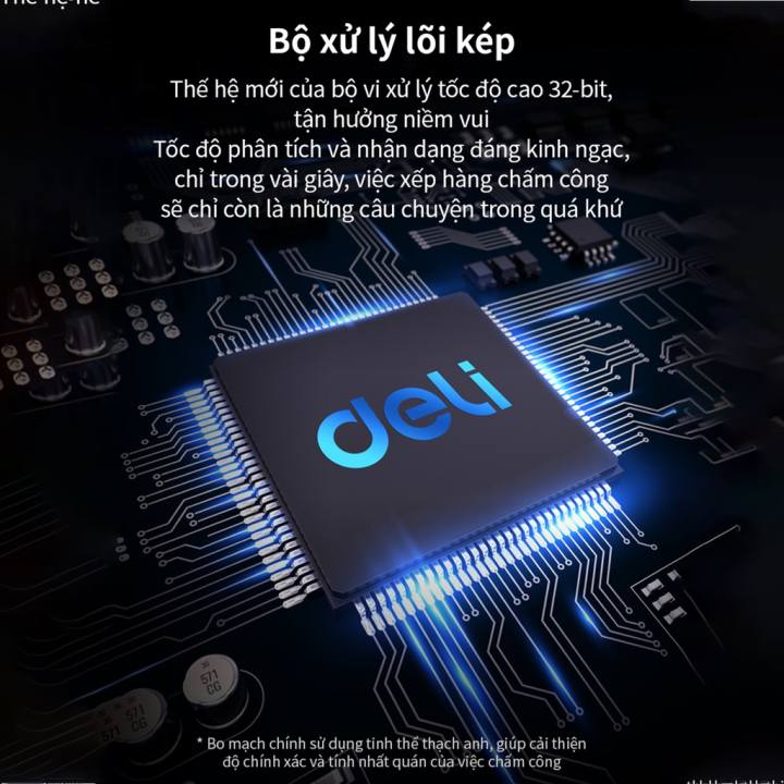 Máy Chấm Công Quét Vân Tay Deli Chính Hãng Mẫu Mới - Màn Hình 2.4 Inch, Cổng Kết Nối USB - Nhiều Ngôn Ngữ - E3960 - Hình ảnh 4