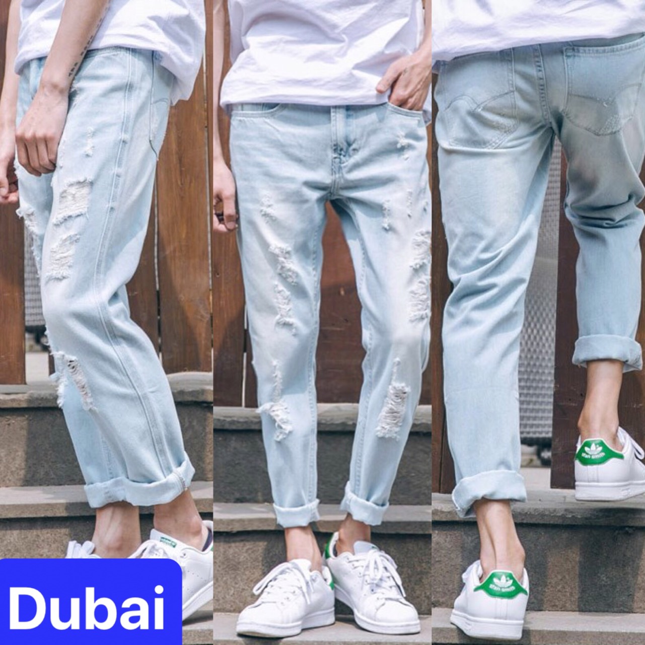 QUẦN BAGGY JEAN NAM CHẤT BÒ XANH WASH XÌ TEEN HÈ NHẬT BẢN HOT TREND DB-78 - DUBAI FASHION