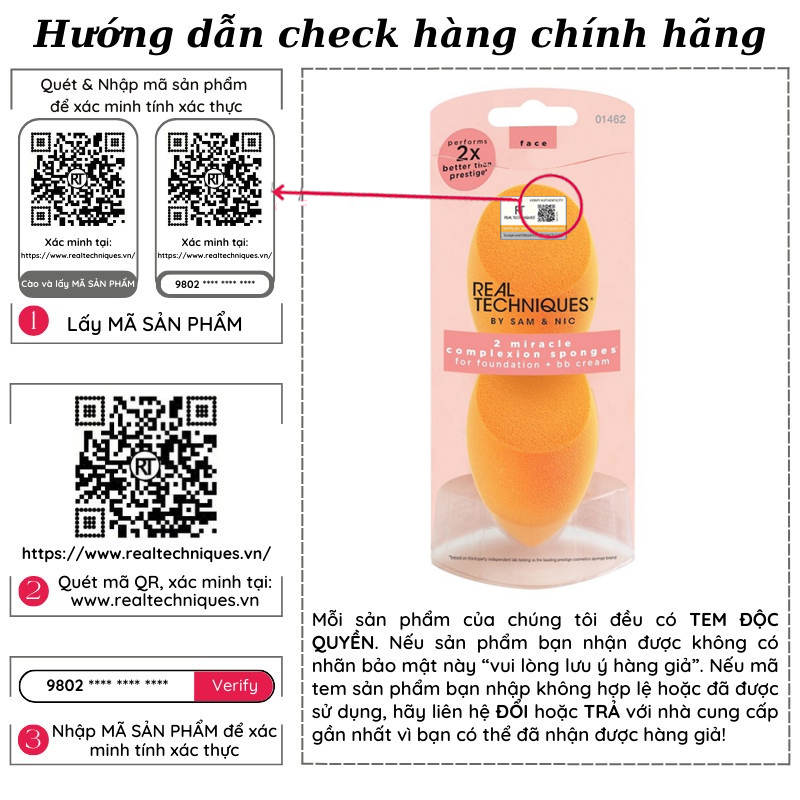 Set 2 mút trứng cam RT Real Techniques 2 Miracle Complexion Sponge