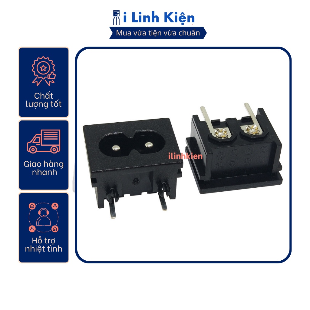 Ổ cắm nguồn ac số 8 ac-018a loại hàn mạch