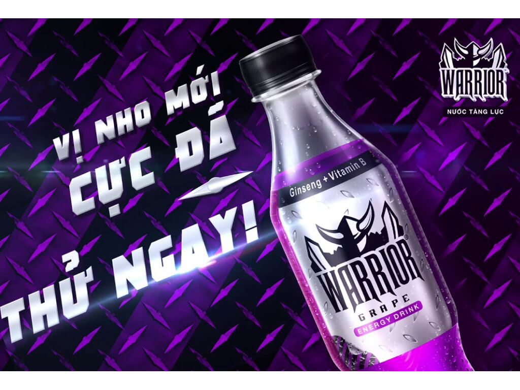 Warrior Energy Drink Grape Flavor 330ml Bottle