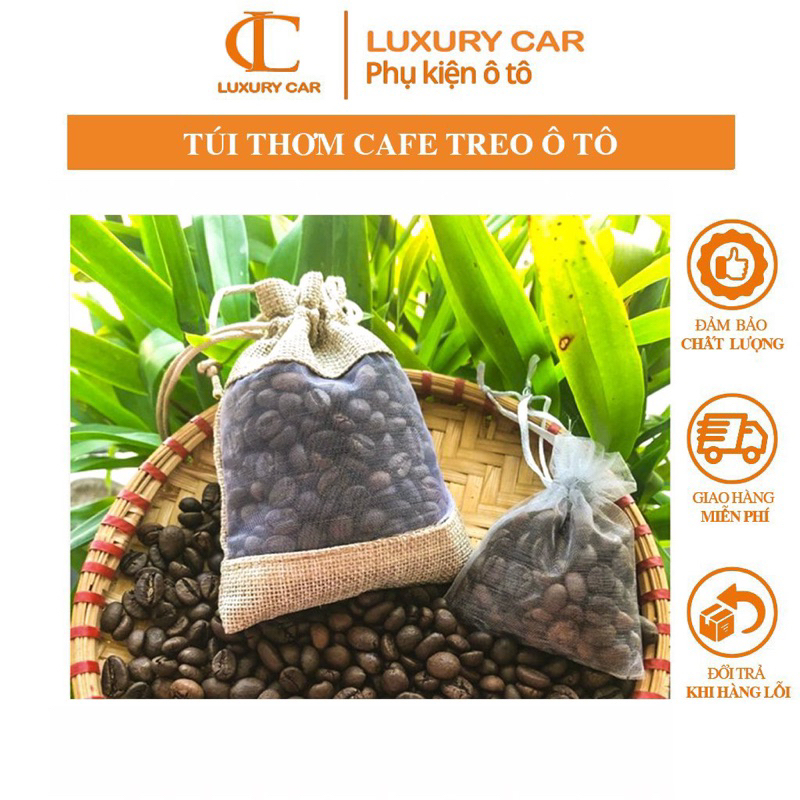 Túi thơm cafe treo xe, túi cà phê khử mùi ô tô,làm thơm phòng,thơm tủ quần áo, cafe treo xe s038
